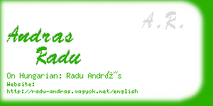 andras radu business card